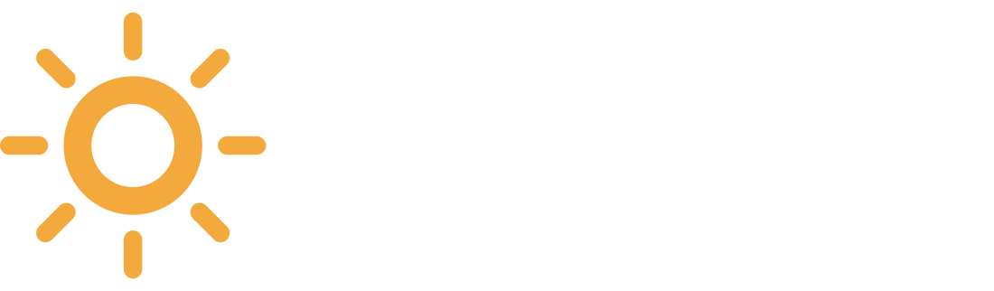 Lumao logo bílá verze pro tmavé pozadí